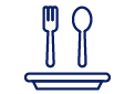 Plate, fork and spoon icons