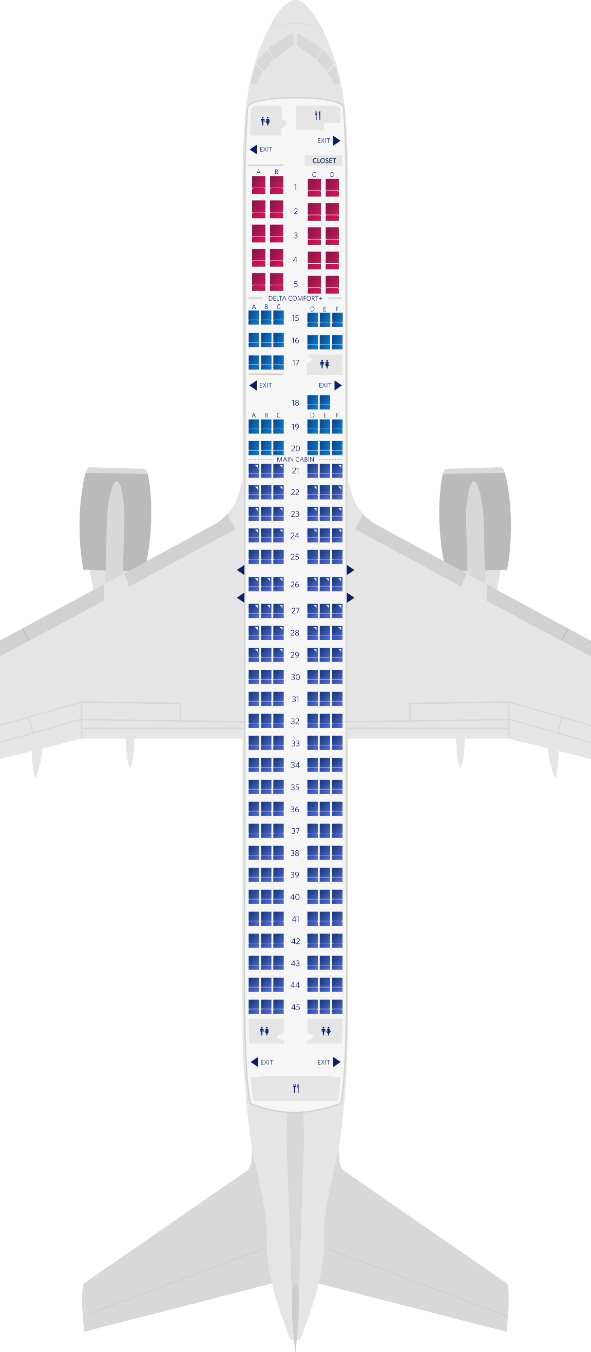 Boeing 757-200-75D seat map