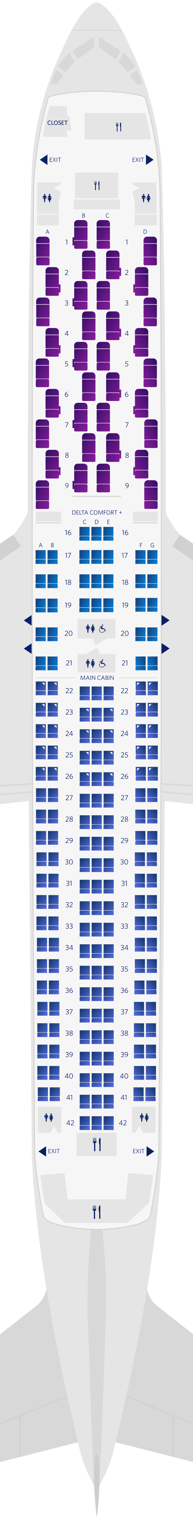 Boeing 767-300ER (76L) Seat Map
