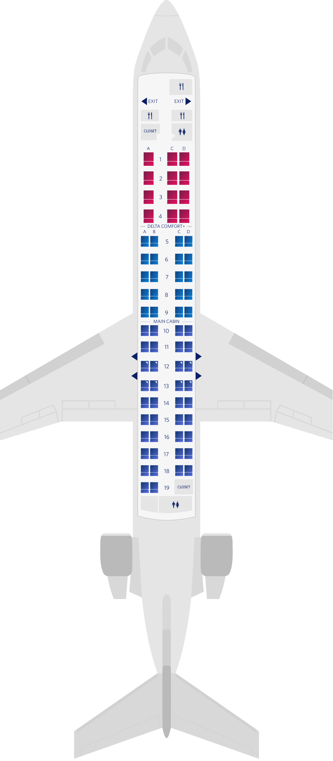 Bombardier CRJ-900-70 Seat Map